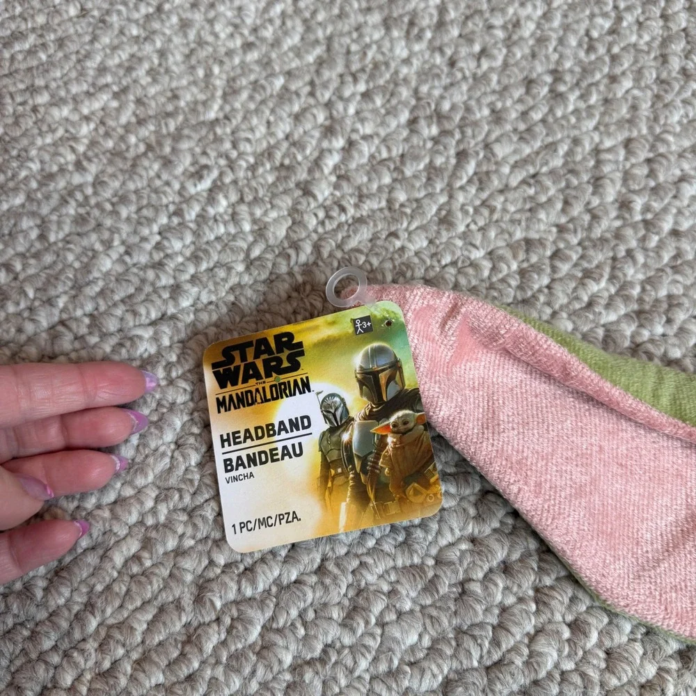 Disney Star Wars The‎ Mandalorian Grogu Baby Yoda Plush Ears Headband Kids Green